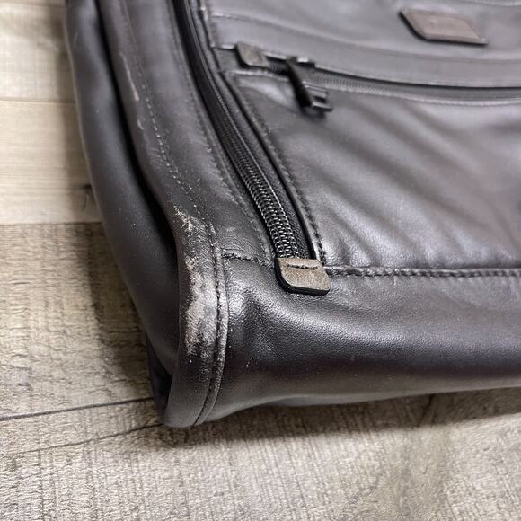 TUMI Leather Briefcase Laptop Bag Black - Picture 5 of 15